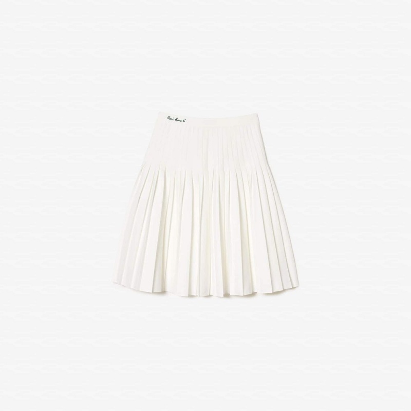 Women's Lacoste Pleated Twill Skirt White | JTA873012