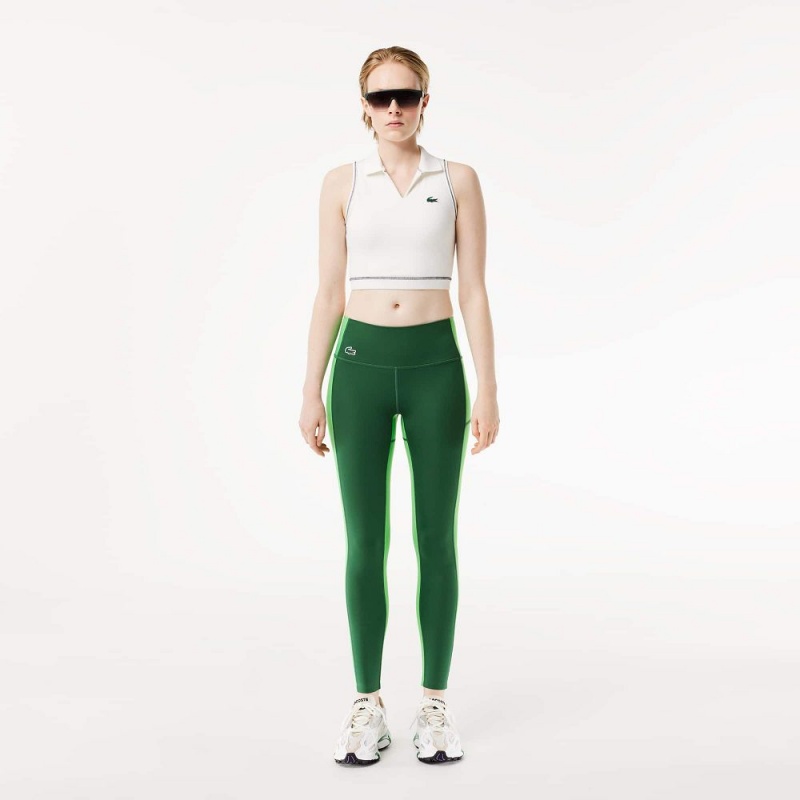 Women's Lacoste Polo Inspired Sports Bra White | TEB689257