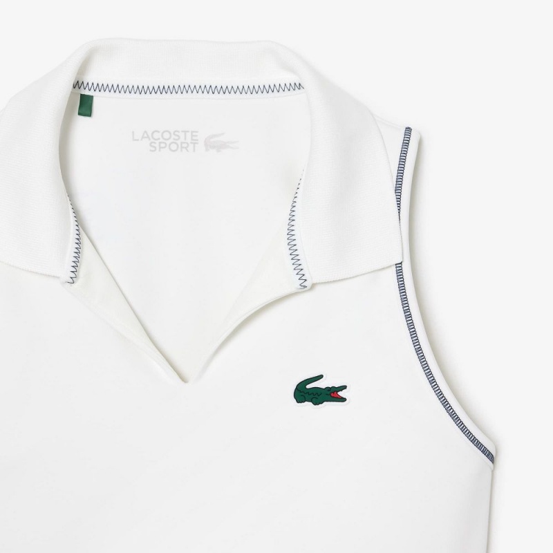 Women's Lacoste Polo Inspired Sports Bra White | TEB689257