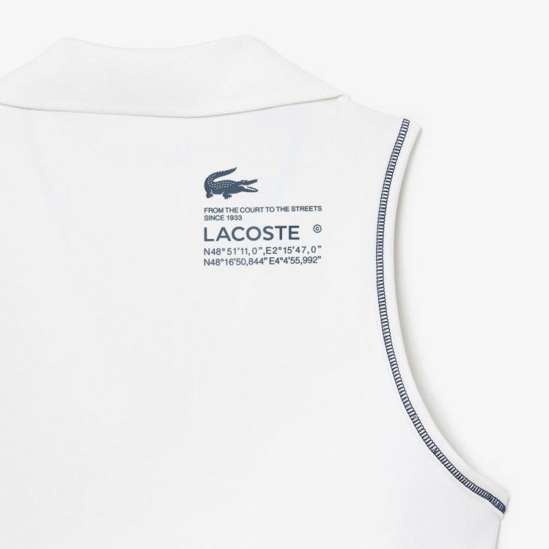 Women's Lacoste Polo Inspired Sports Bra White | TEB689257