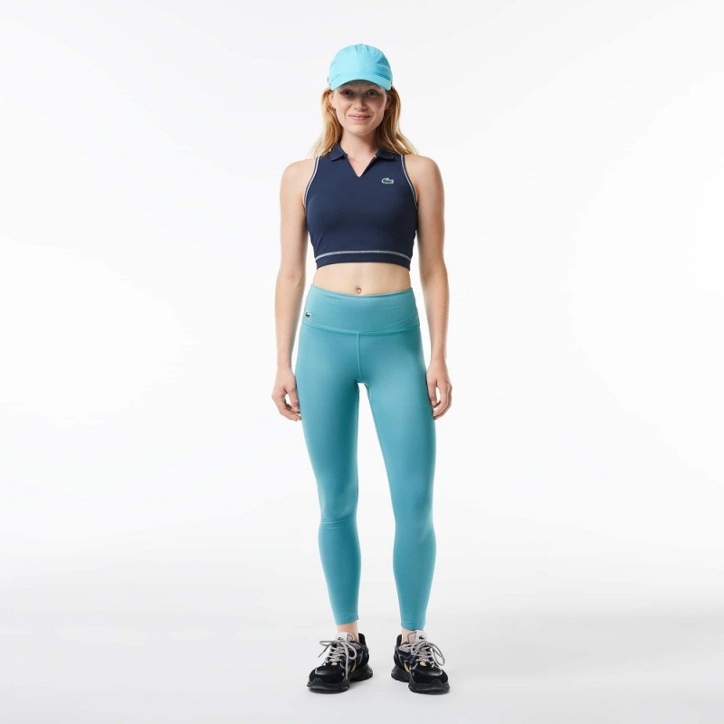 Women's Lacoste Polo Inspired Sports Bra Blue | BUC128736