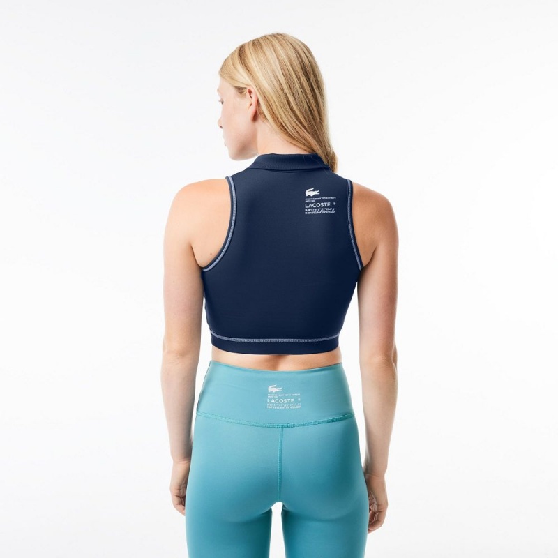 Women's Lacoste Polo Inspired Sports Bra Blue | BUC128736