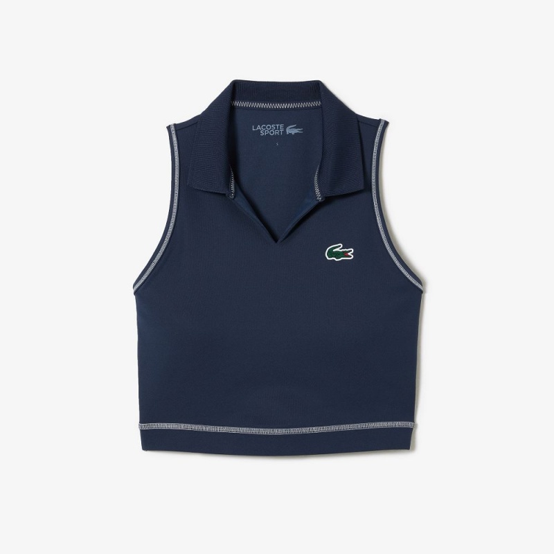 Women's Lacoste Polo Inspired Sports Bra Blue | BUC128736