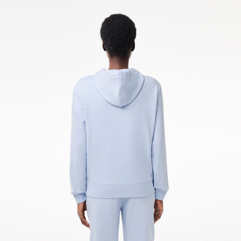 Women's Lacoste Printed Hoodie Phoenix blue | EIN328056