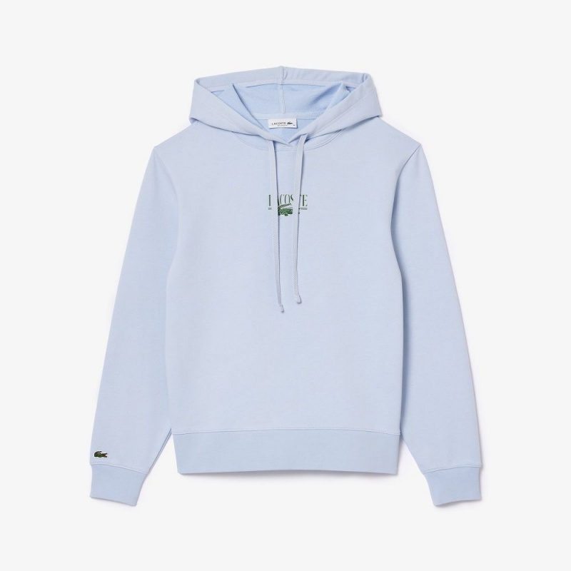 Women's Lacoste Printed Hoodie Phoenix blue | EIN328056