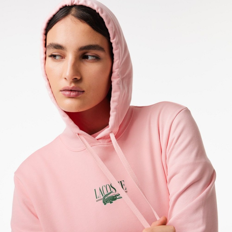 Women's Lacoste Printed Hoodie Waterlily Pink | GSV801654