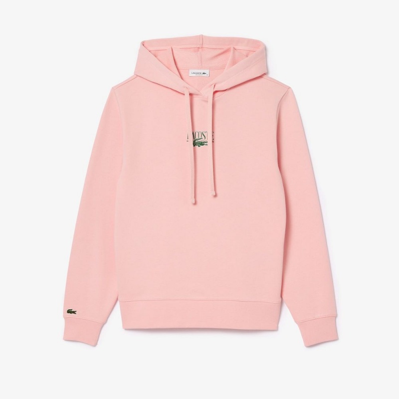 Women's Lacoste Printed Hoodie Waterlily Pink | GSV801654