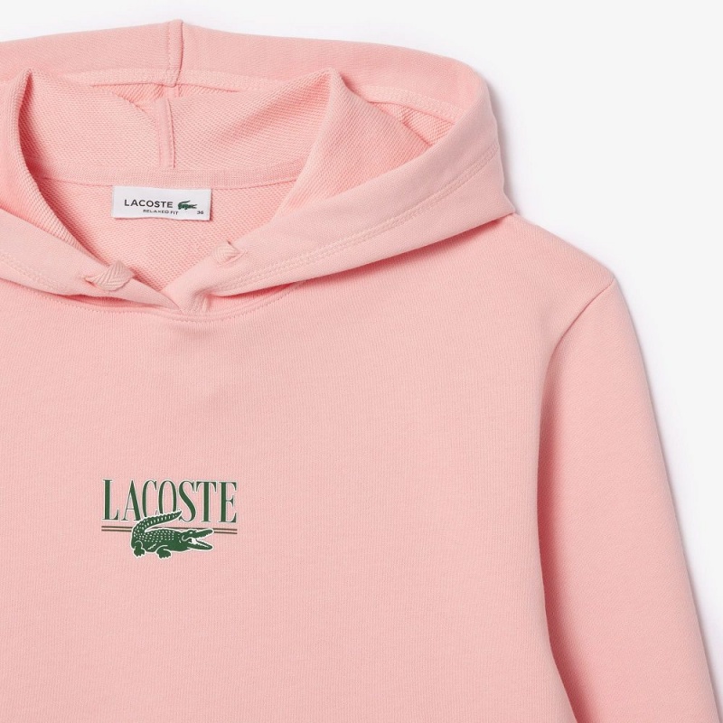 Women's Lacoste Printed Hoodie Waterlily Pink | GSV801654