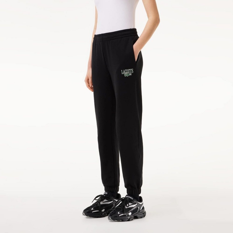 Women's Lacoste Printed Sweatpants Black | WUF875640