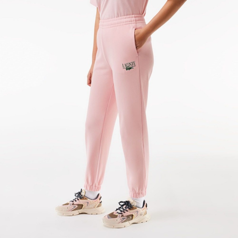 Women's Lacoste Printed Sweatpants Waterlily Pink | JFG985042