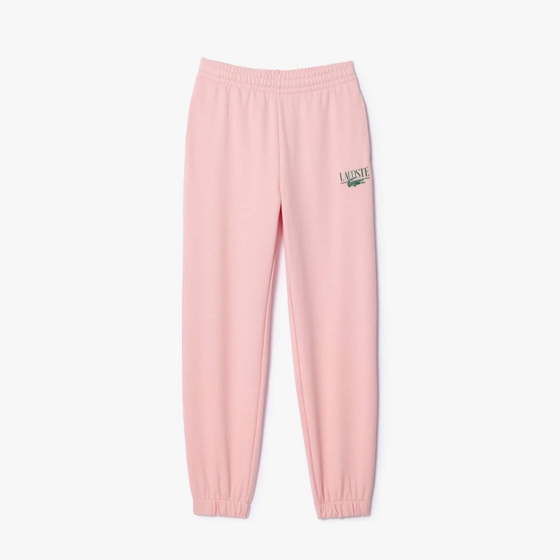 Women's Lacoste Printed Sweatpants Waterlily Pink | JFG985042