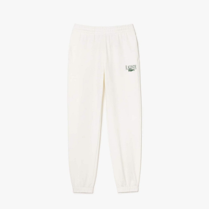 Women's Lacoste Printed Sweatpants White | IHX704823