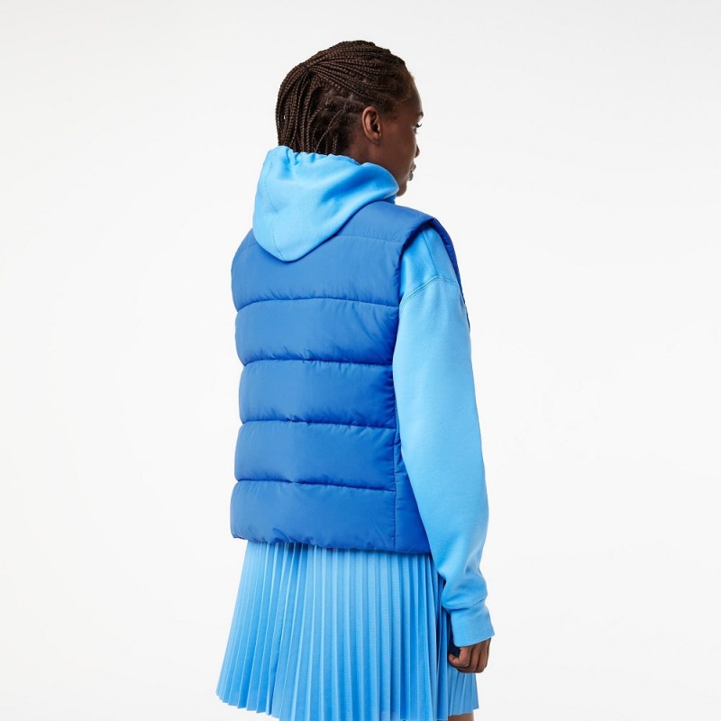 Women's Lacoste Puffer Vest Jackets Kingdom Blue | KZA940385