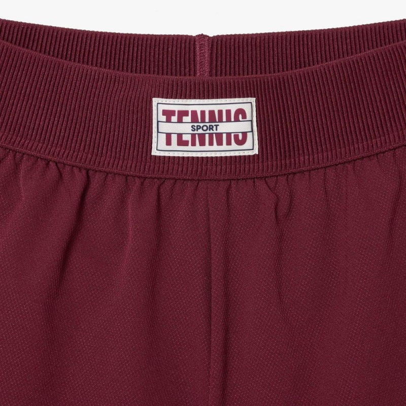 Women's Lacoste Recycled Fabric Lined Tennis Shorts Bordeaux Navy Blue | OLP548709