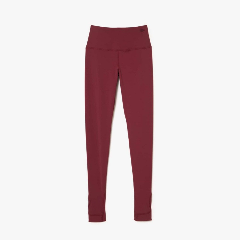 Women's Lacoste Recycled Polyester Tapered Leggings Bordeaux | KEP190528