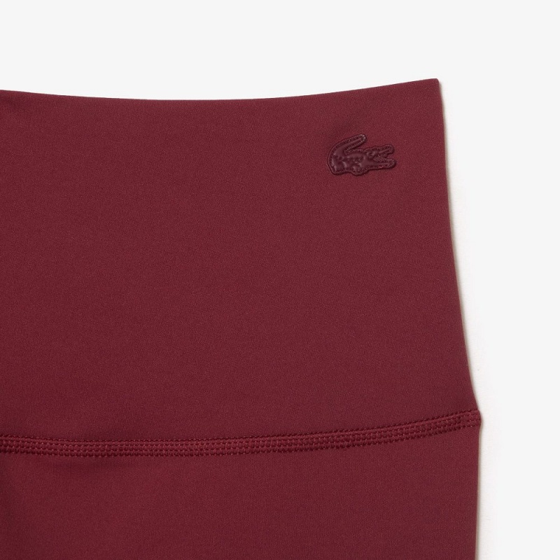 Women's Lacoste Recycled Polyester Tapered Leggings Bordeaux | KEP190528