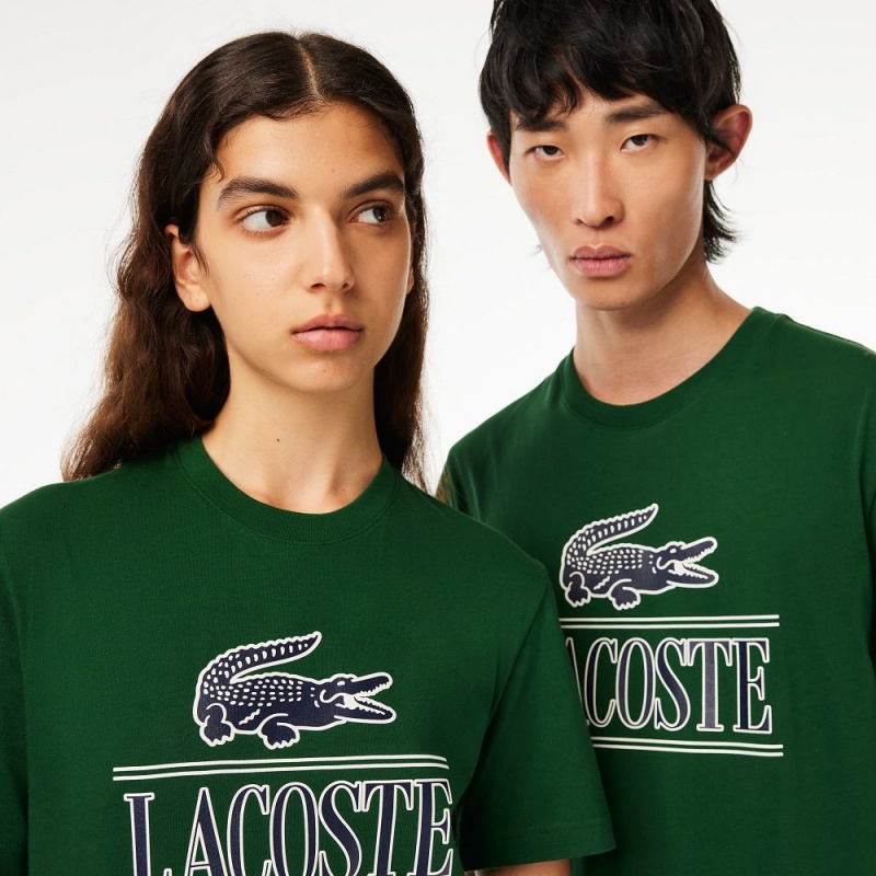 Women's Lacoste Regular Fit Heavy Cotton Jersey T-Shirt Pine green | LHN859176