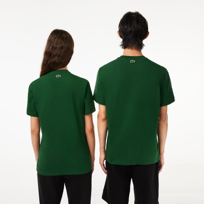 Women's Lacoste Regular Fit Heavy Cotton Jersey T-Shirt Pine green | LHN859176