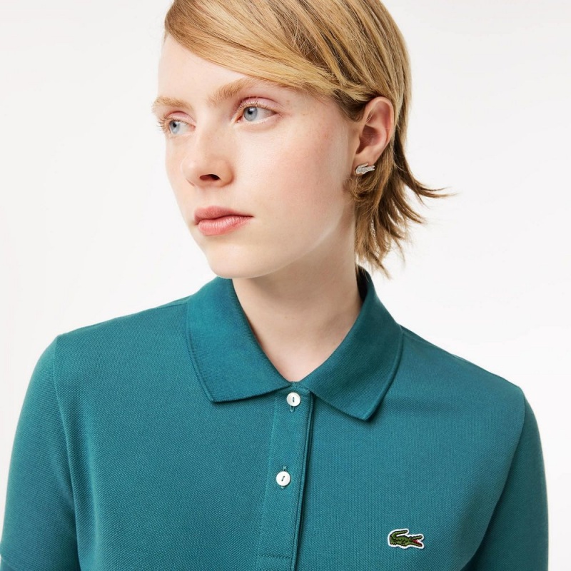 Women's Lacoste Regular Fit Soft Cotton Petit Piqué Polo Shirts Hydro blue | UKR450768