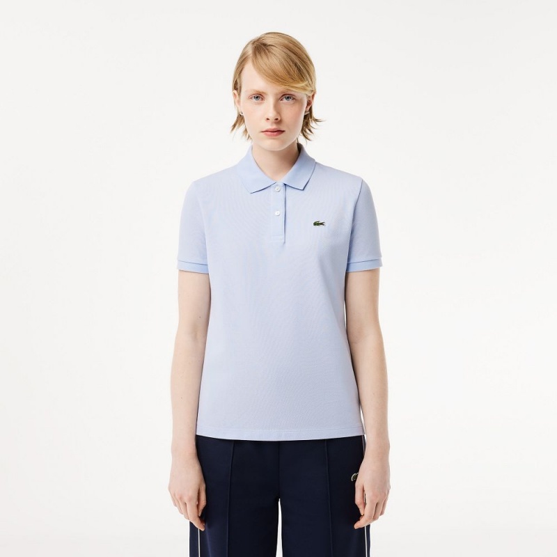 Women\'s Lacoste Regular Fit Soft Cotton Petit Piqué Polo Shirts Phoenix blue | YRD517920