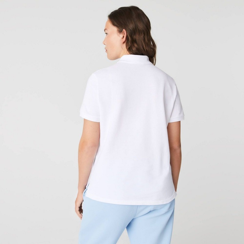 Women's Lacoste Regular Fit Soft Cotton Petit Piqué Polo Shirts White | WOT592063