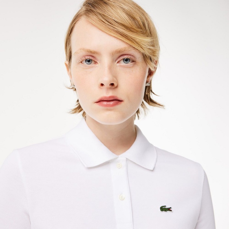 Women's Lacoste Regular Fit Soft Cotton Petit Piqué Polo Shirts White | WOT592063