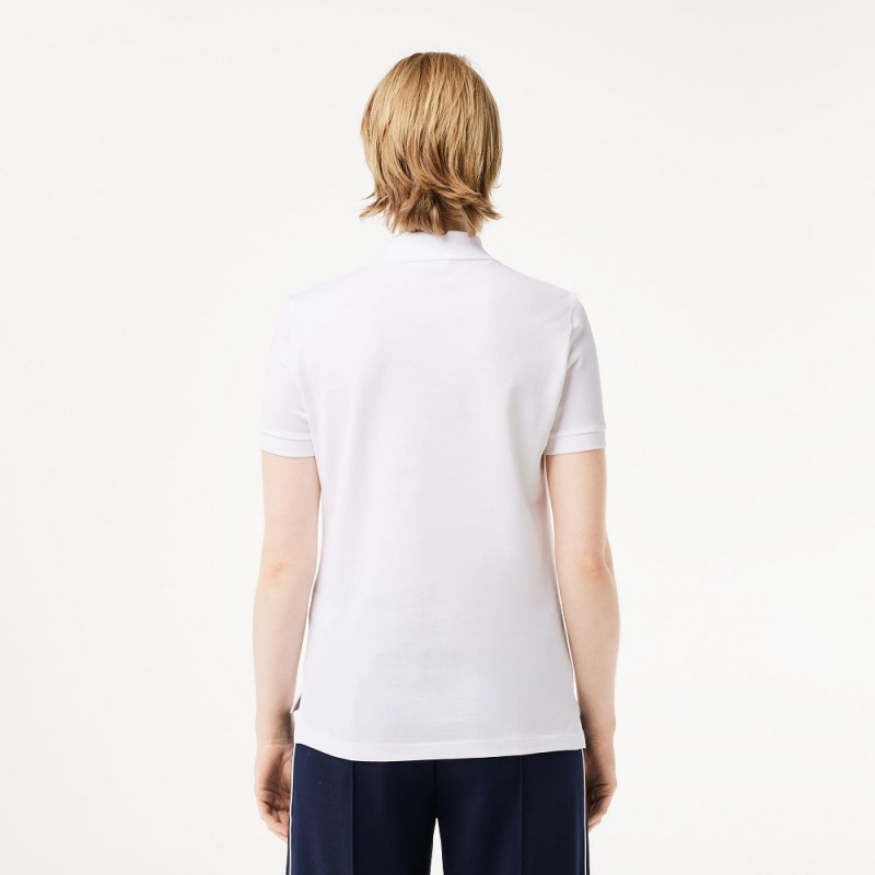 Women's Lacoste Regular Fit Soft Cotton Petit Piqué Polo Shirts White | WOT592063