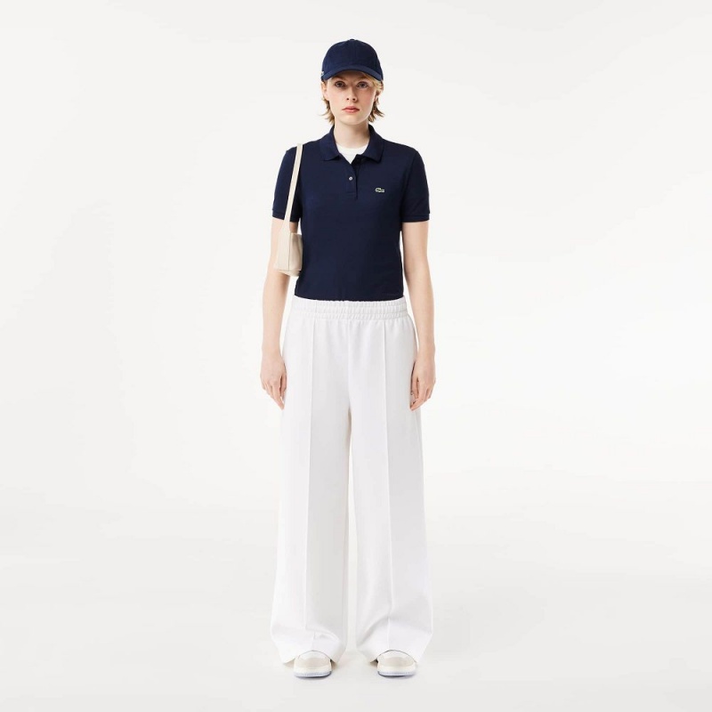 Women's Lacoste Regular Fit Soft Cotton Petit Piqué Polo Shirts Navy Blue | OUE801796