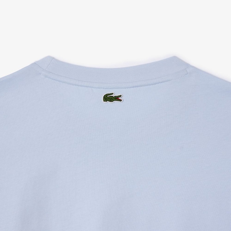 Women's Lacoste Relaxed Fit Text Print T-Shirt Phoenix blue | GSZ730849