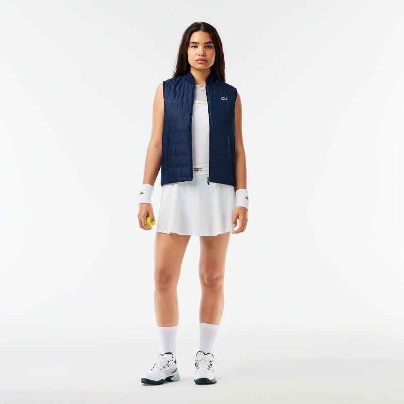 Women's Lacoste Reversible Golf Vest Jackets Navy Blue Bordeaux | YKI604523