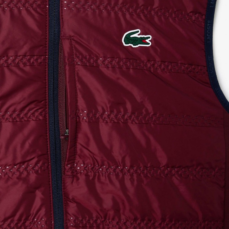 Women's Lacoste Reversible Golf Vest Jackets Navy Blue Bordeaux | YKI604523