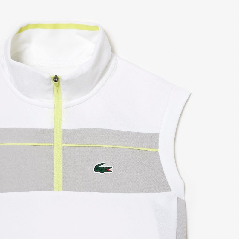 Women's Lacoste Ripstop Piqué Ultra-Dry Tennis Polo Shirts White Grey | HMJ918645