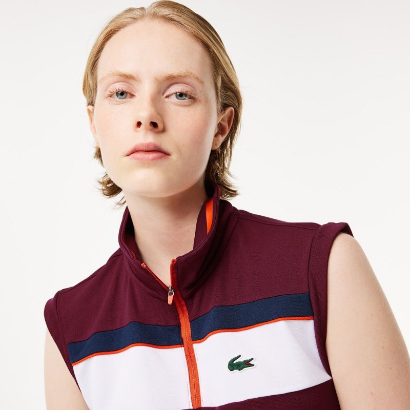 Women's Lacoste Ripstop Piqué Ultra-Dry Tennis Polo Shirts Bordeaux Navy Blue | SQK713265