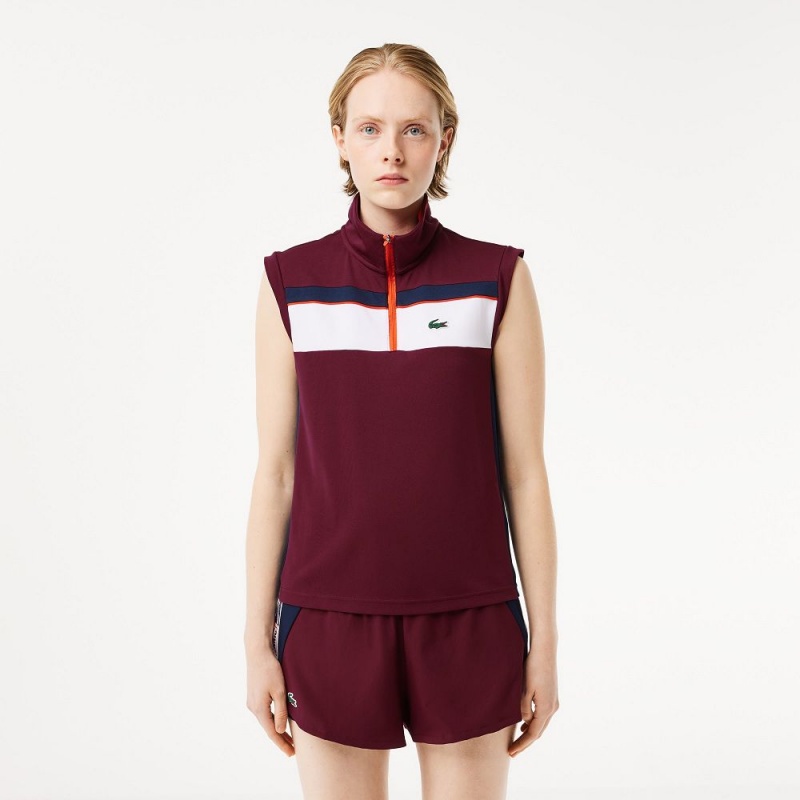 Women\'s Lacoste Ripstop Piqué Ultra-Dry Tennis Polo Shirts Bordeaux Navy Blue | SQK713265