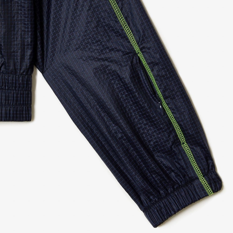 Women's Lacoste Roland Garros Edition Post-Match Cropped Jackets Navy Blue Yellow | XFU036425