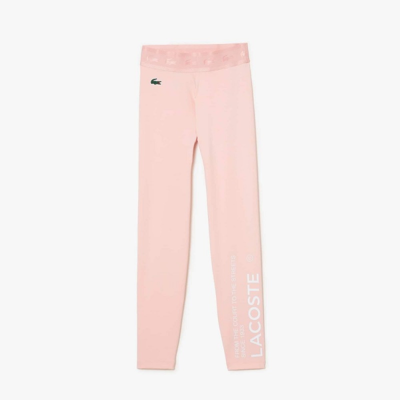 Women's Lacoste SPORT 7/8 Length Recycled Polyester Leggings Waterlily Pink | PVM641973