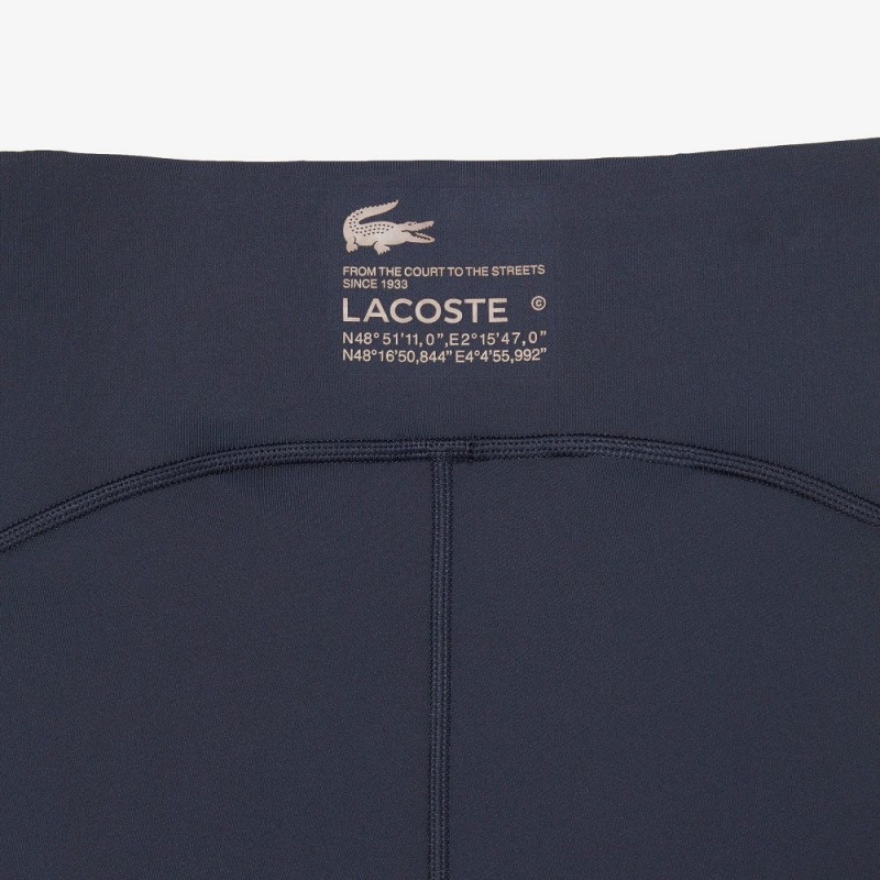 Women's Lacoste SPORT Crop Ultra-Dry Leggings Blue | IPH139285