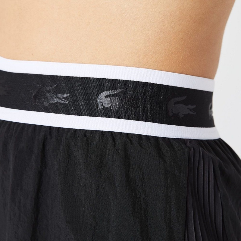 Women's Lacoste SPORT Light Nylon Shorts Black | ABJ302867