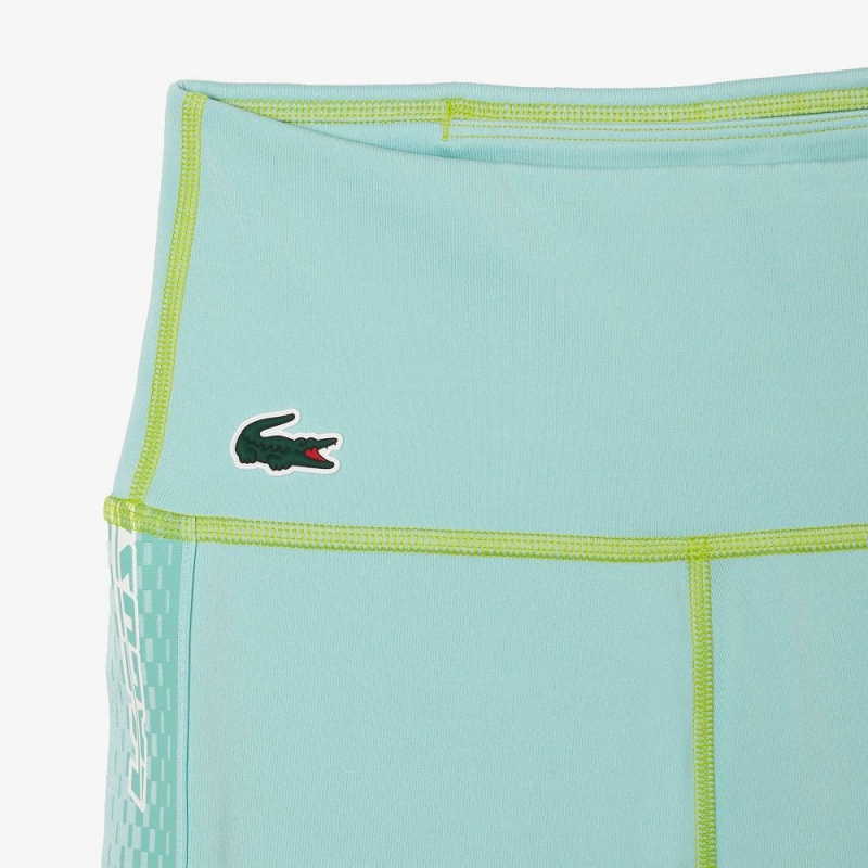 Women's Lacoste SPORT Logo Stripe Ultra-Dry Leggings Light Green Green Light Green | QEH308627