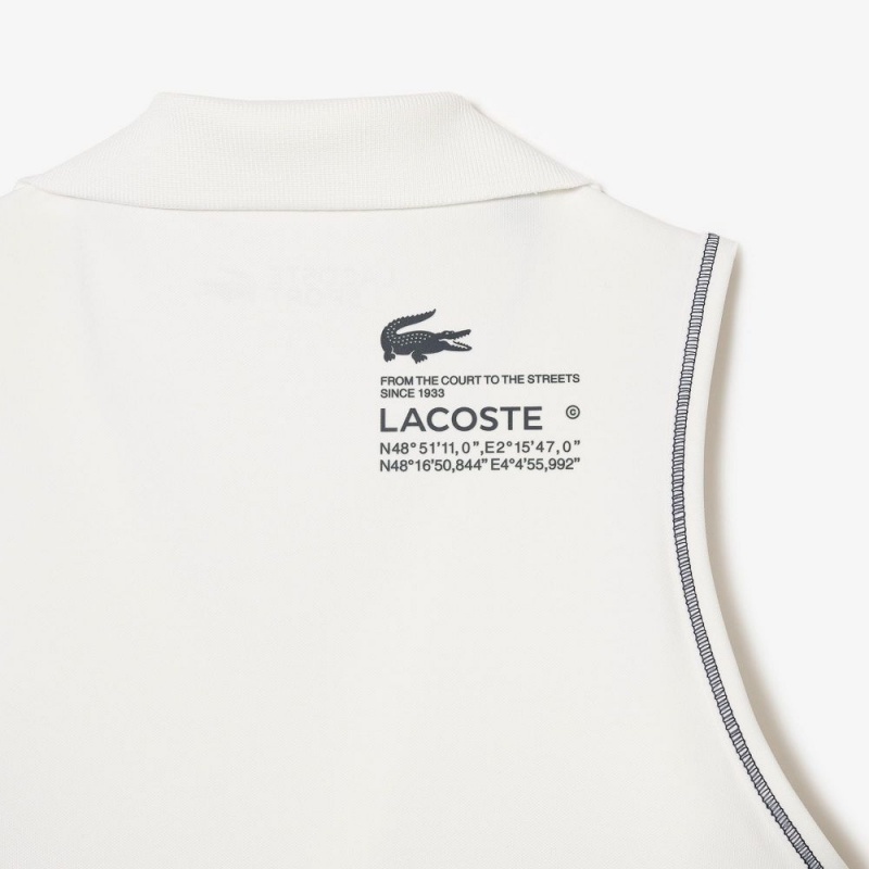 Women's Lacoste SPORT Polo Style Sports Bra White | BUN713690