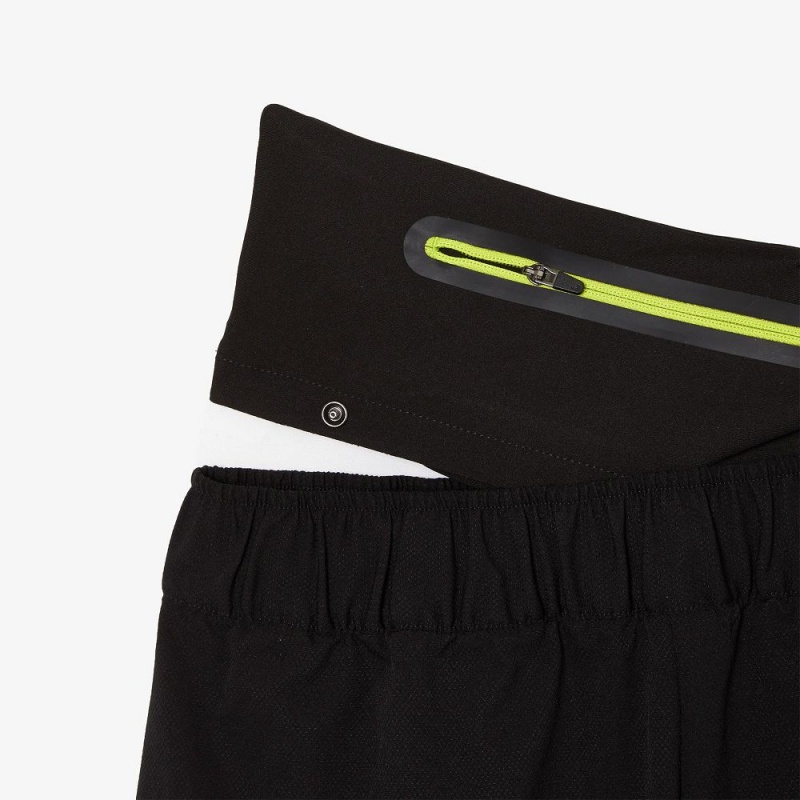 Women's Lacoste SPORT Removable Belt Shorts Black | NIJ126439