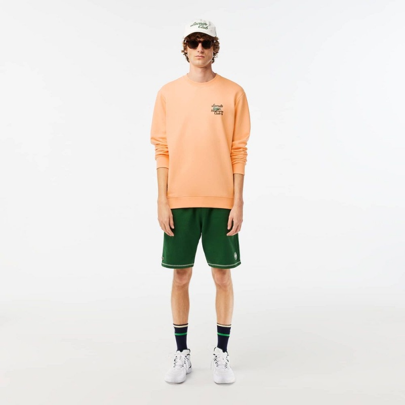 Women's Lacoste SPORT Roland Garros Edition Organic Cotton Sweatshirt Light Orange | QMC018759