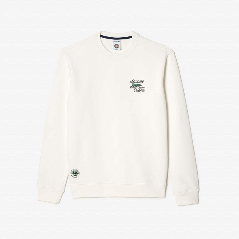 Women's Lacoste SPORT Roland Garros Edition Organic Cotton Sweatshirt White | IPT587630