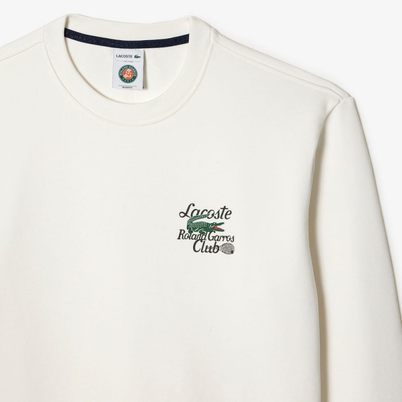 Women's Lacoste SPORT Roland Garros Edition Organic Cotton Sweatshirt White | IPT587630