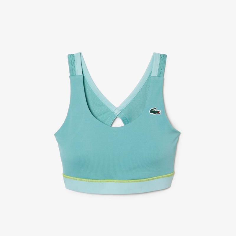 Women's Lacoste SPORT Ultra-Dry Sports Bra Green Light Green | GNY761504