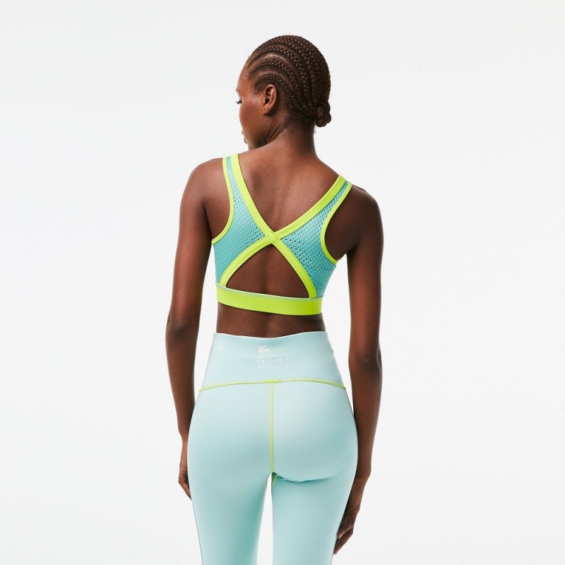 Women's Lacoste SPORT Ultra-Dry Sports Bra Yellow Green | RCZ674528