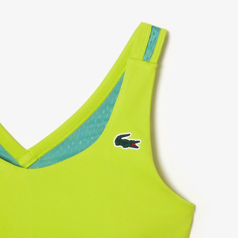 Women's Lacoste SPORT Ultra-Dry Sports Bra Yellow Green | RCZ674528