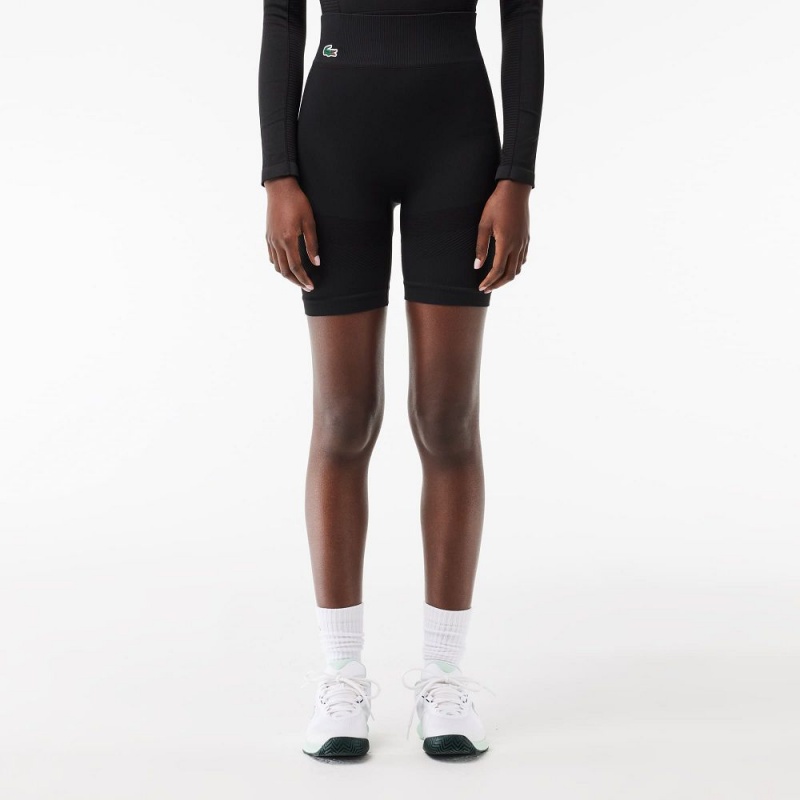 Women's Lacoste Seamless Sport Bike Shorts Black | OMK273681