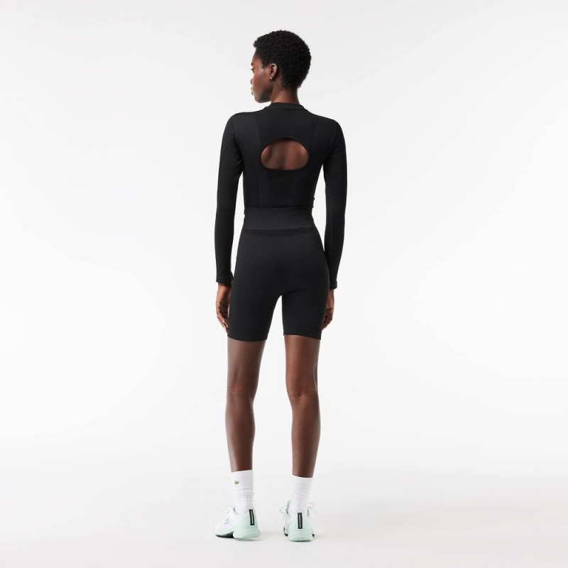 Women's Lacoste Seamless Sport Bike Shorts Black | OMK273681