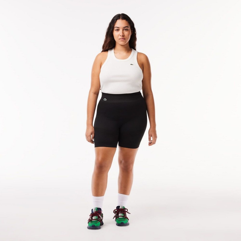 Women's Lacoste Seamless Sport Bike Shorts Black | OMK273681